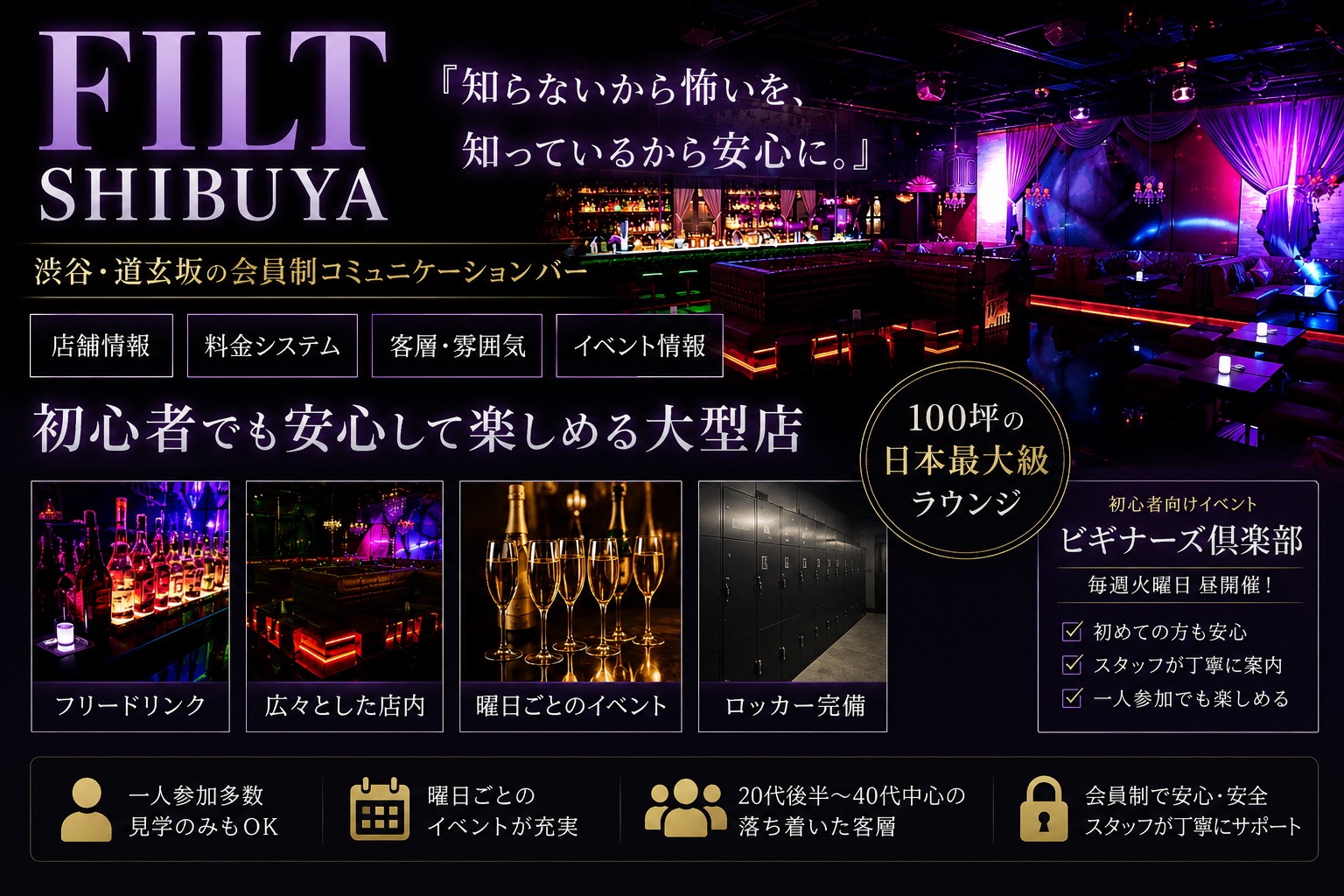 【渋谷】FILT SHIBUYAとは？100坪の大型会員制コミュニケーションバーを実際に体験してみた